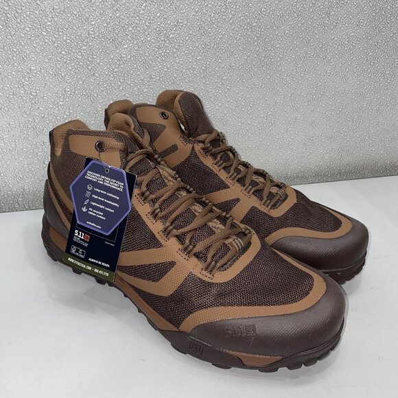 5.11 Tactical A/T Mid Boots Men’s 12 Dark Brown - Picture 1 of 9